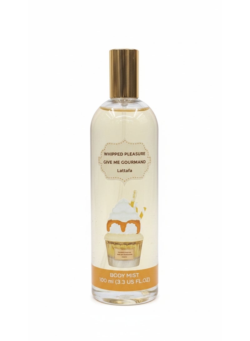 Lattafa "Whipped Pleasure: Give Me Gourmand" Body Mist for Women – Sweet Vanilla, Caramel & Cream Fragrance Splash – Long-Lasting Daily Scent – 100ml (3.3 fl. oz) - Image 1